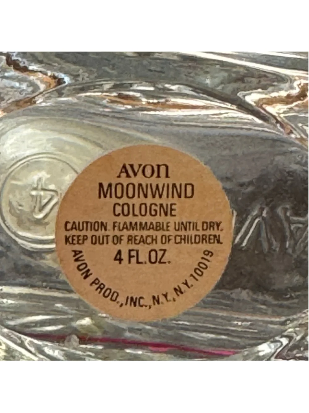 Vintage Avon Moonwind Cologne Butterfly Cut Glass Decanter Bottle 4 oz